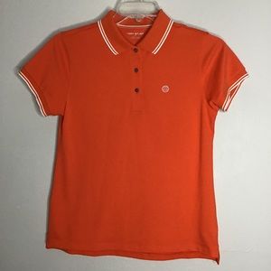 Tory Sport Tory Burch Orange Polo Shirt Lg